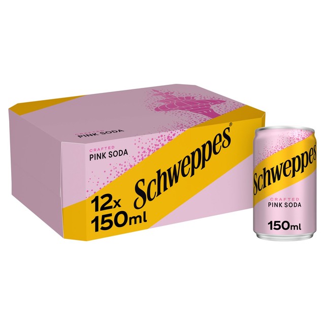 Schweppes Pink Soda Sparkling Citrus Soft Drink 12 x 150ml