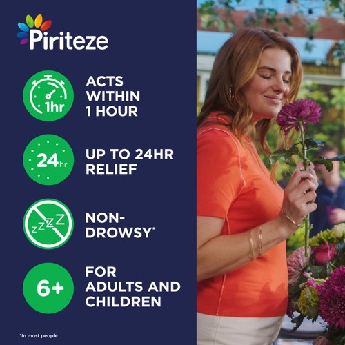 Piriteze Hayfever & Allergy Relief Antihistamine Cetirizine Tablets