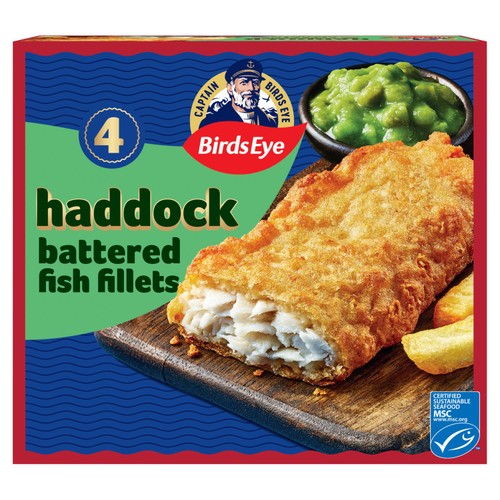 Birds Eye 4 MSC Battered Haddock Fish Fillets
