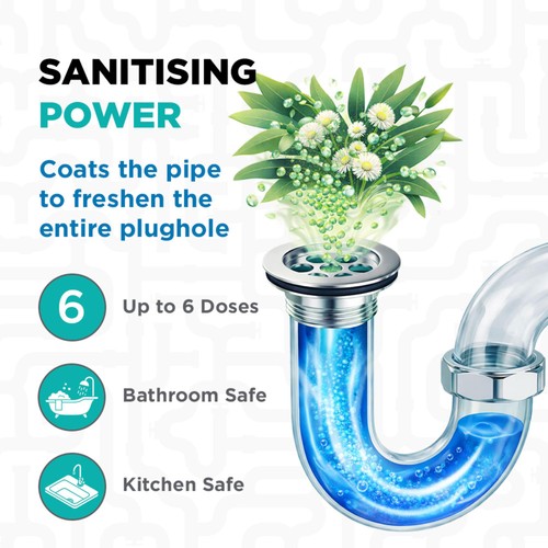 Buster Plughole Sanitiser Foaming Granules