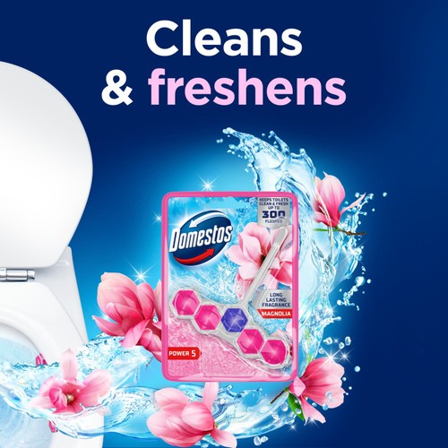 Domestos Power 5 Toilet Rim block Pink