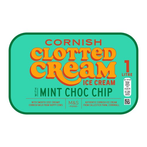 M&S Cornish Clotted Cream Mint Choc Chip Ice Cream