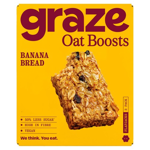 Graze Banana Bread Oat Boosts Flapjack Snack
