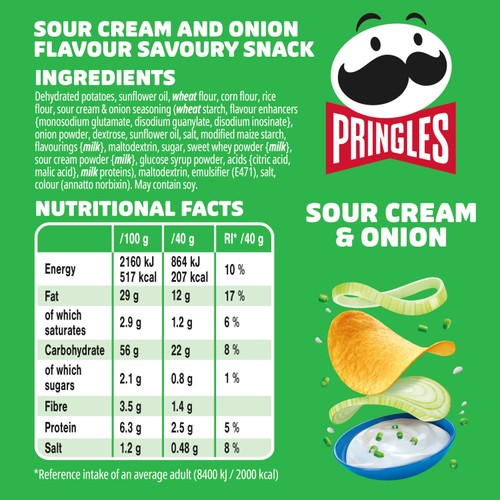 Pringles Sour Cream & Onion Crisps Can