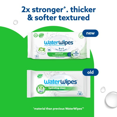 WaterWipes Hydrating Clean Baby Wipes 60 wipes