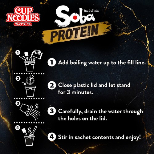 Nissin Soba Protein Chilli Instant Wok Style Noodles Po