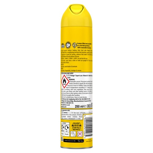Pledge Expert Care, Wood Polish Aerosol, Amber & Argan