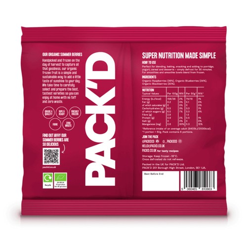 PACK'D Organic Summer Berry Blend