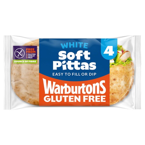 Warburtons GF 4 Soft White Pittas