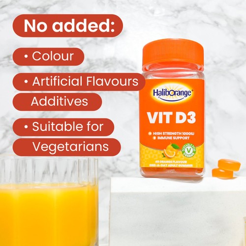 Haliborange Adult High Strength Immune Support Orange Gummies 1000IU