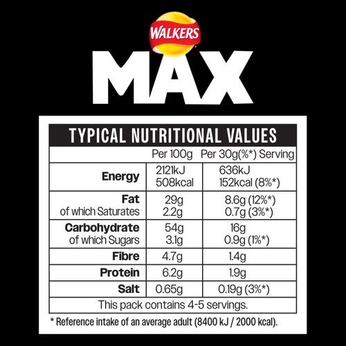 Walkers Max Punchy Paprika Sharing Bag Crisps
