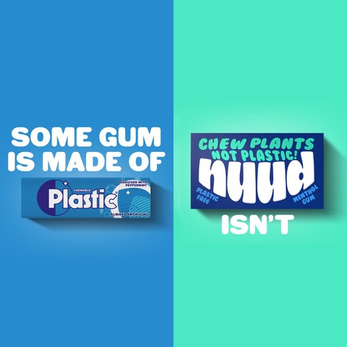 Nuud Plastic Free, Sugar Free Peppermint Chewing Gum