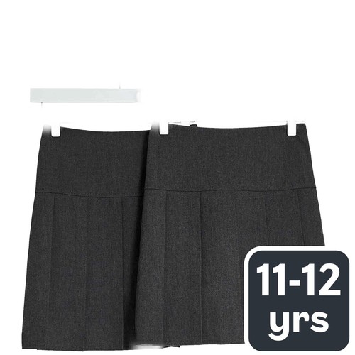 M&S 2Pk Pleated Skirt, 11-12 Years, Grey