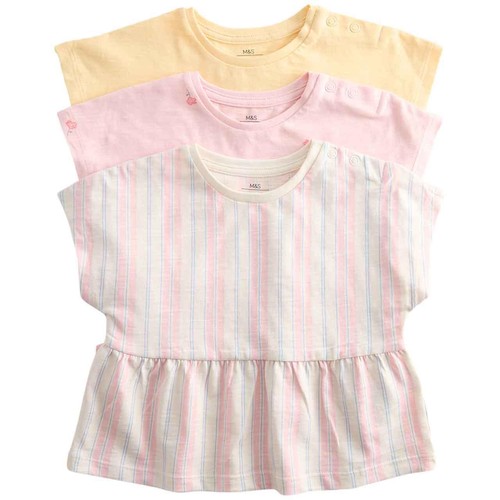 M&S Girls Pure Cotton Patterned Tops, 2-3 Years, Multi
