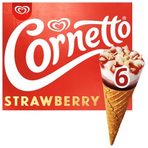 Strawberry Ice Cream Cones 6x 90 ml