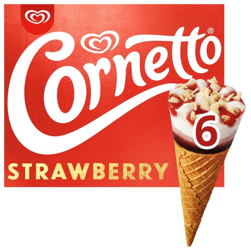 Cornetto Strawberry Ice Cream Cones 
