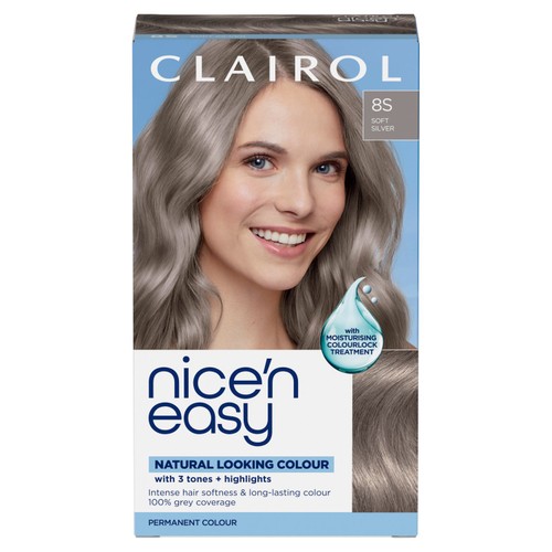 Clairol Nice'n Easy Creme Permanent Hair Dye 8S Soft Silver