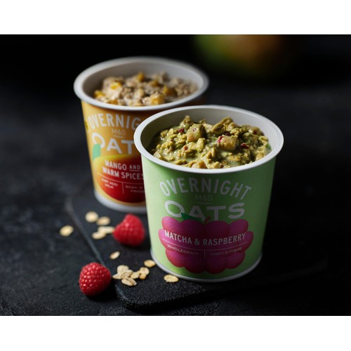 M&S Matcha & Raspberry Overnight Oats