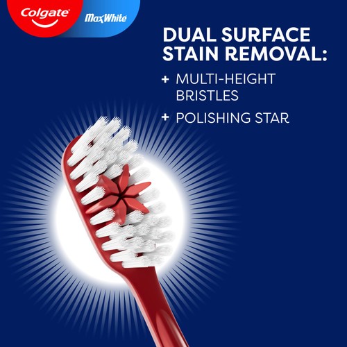 Colgate Max White Teeth Whitening Medium Manual Toothbrush