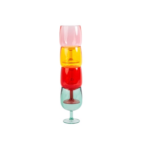 Summerhouse Strawberries & Cream Stacking Wine Glass Picnic Set