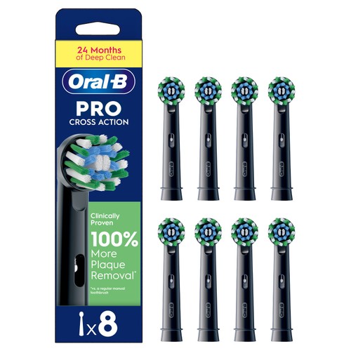 Oral-B Cross Action Toothbrush Heads Refills Black