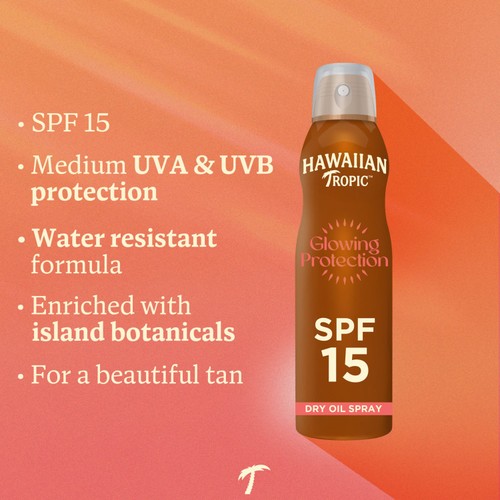 Hawaiian Tropic Glowing Protection SPF 15 Dry Oil Continuous Sun Spray