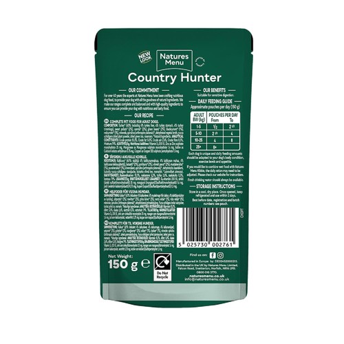 Natures Menu Country Hunter Turkey Wet Dog Food Pouches