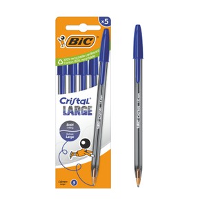 12 Penne A Sfera Big CFCGIBL05BLKJ - Click Gold 0,5mm, Inchiostro Nero, Base Azzurro Ghiaccio - Liscio E Fluido - 2