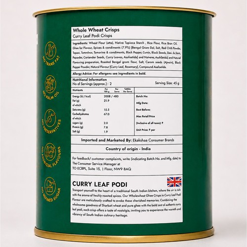 Lumara Curry Leaf Podi Crisps