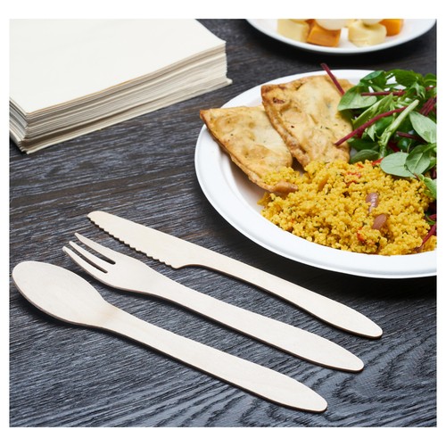 BioPak Wooden Cutlery For 6 People