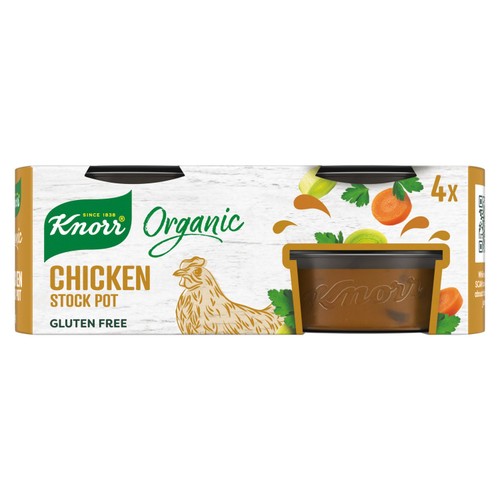 Knorr 4 Organic Chicken Stock Pot, 104g