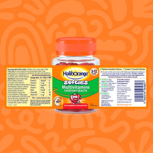 Haliborange Kid's Softies Multivitamins Strawberry Gummies 3-12yrs