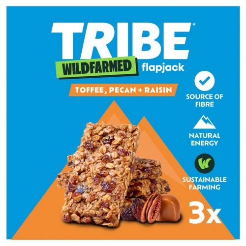 TRIBE Wildfarmed Pecan, Toffee and Raisin Flapjack