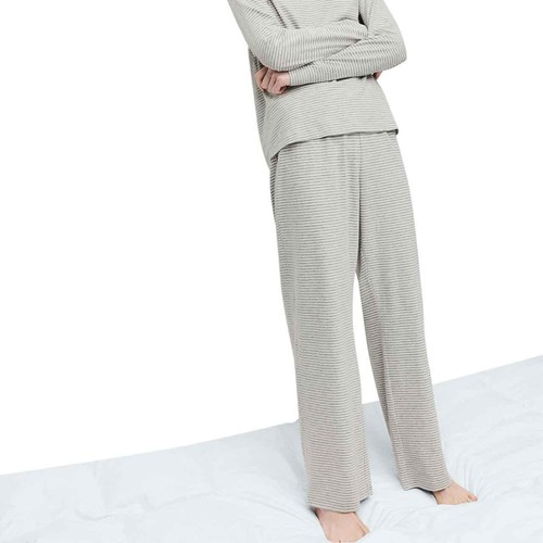 M&S Womens Pure Cotton Printed Pyjama Set, S, Grey