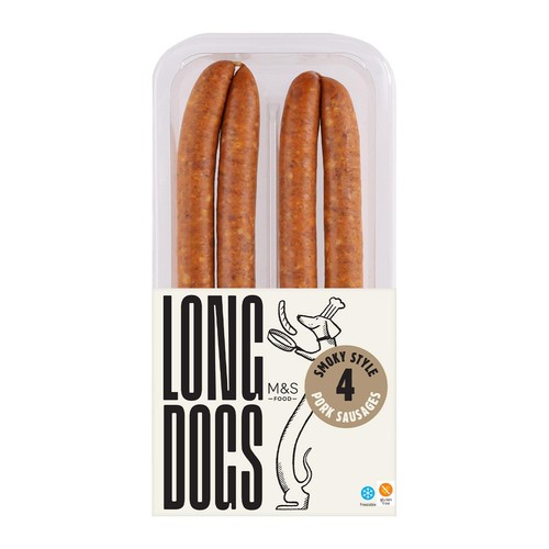 M&S Grill 4 Smoky Style Long Dogs