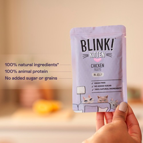 Blink! Kitten Wet Chicken & Fish Premium Fillets in Jelly Multipack Pouches