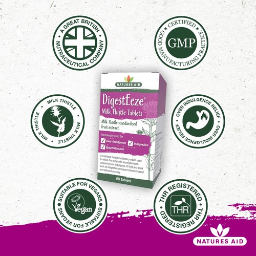 Natures Aid DigestEze Milk Thistle Over-Indulgence Relief Tablets 