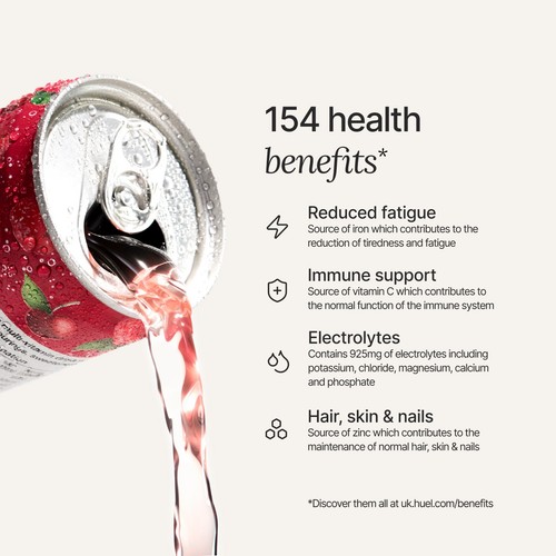 Huel Daily A-Z Cherry & Raspberry Sparkling Multivitamin Energy Drink