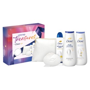 Dove Treasures Collection Tin and Beauty Pouch Gift Set