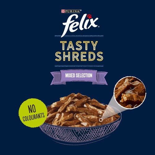 Felix Tasty Shreds Mixed Selection in Gravy Wet Cat Food 