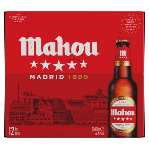 Mahou Cinco Estrella Spanish Lager Beer Bottles