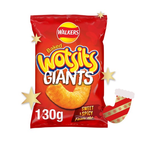 Walkers Wotsits Giants Sweet & Spicy Snacks Crisps 130g