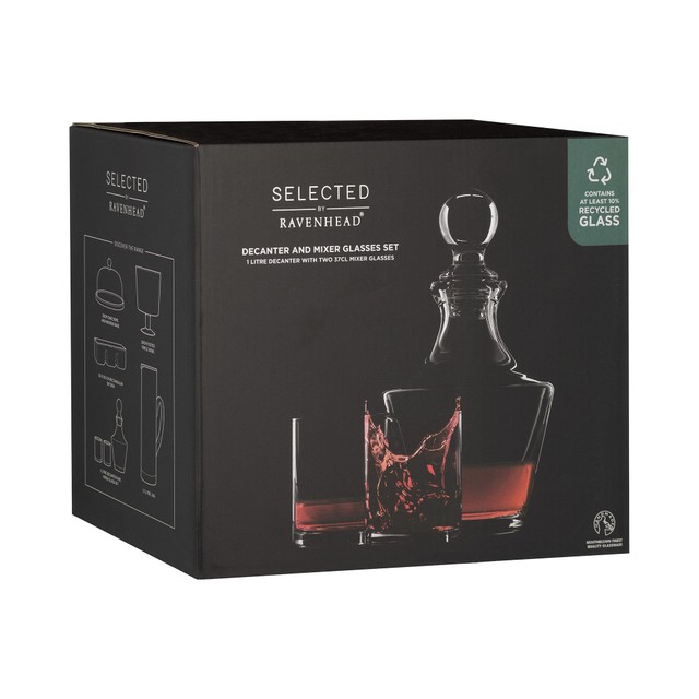 Rayware Ravenhead 1Litre Whisky Glass and Decanter Set