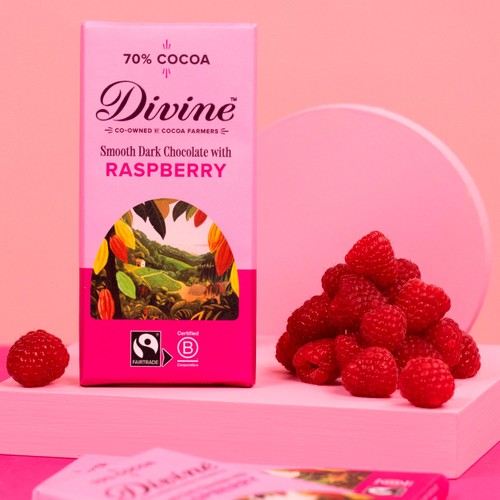 Divine 70% Dark Chocolate with Raspberry