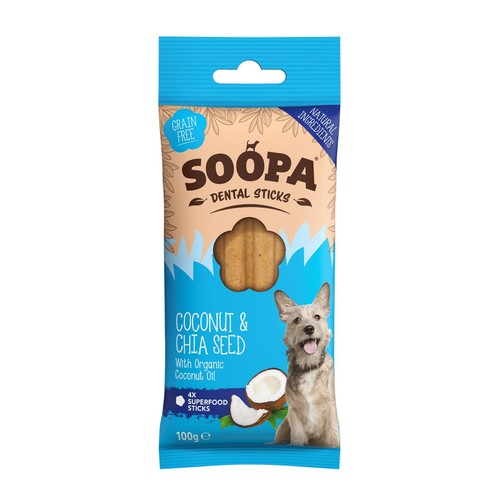 Soopa Coconut & Chia Seed Dental Stick Dog Treat
