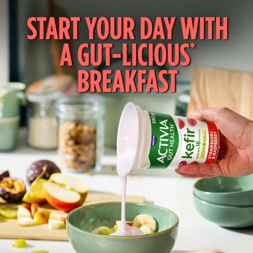 Activia Kefir Strawberry & Raspberry Gut Health Yoghurt