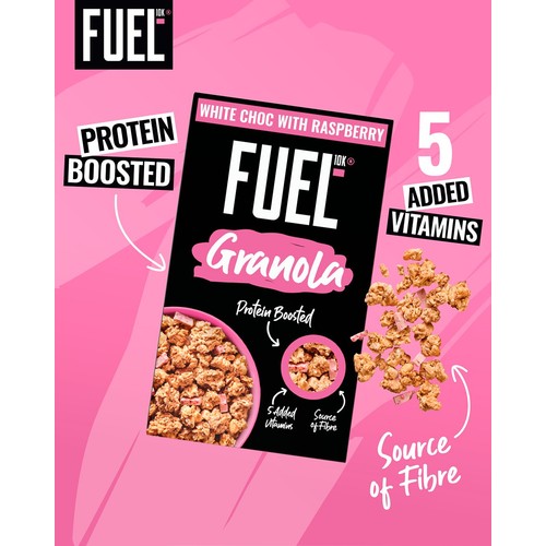 FUEL10K White Chocolate & Raspberry Protein Granola Breakfast Cereal