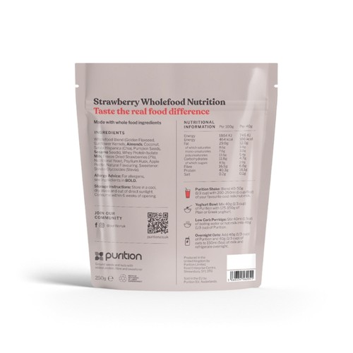 Purition Strawberries Wholefood Nutrition Powder 