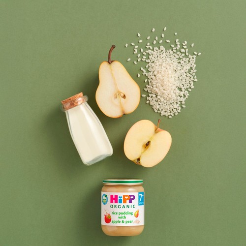 HiPP Organic Rice Pudding with Apple & Pear Baby Food Jar 7+ months