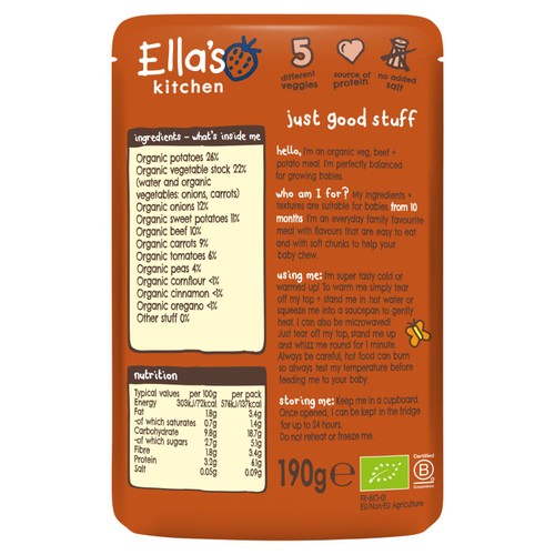 Ella's Kitchen Cottage Pie Baby Food Pouch 10+ Months